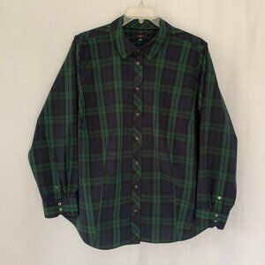 TALBOTS Non Iron Tartan Plaid Long Sleeve Tailored Shirt